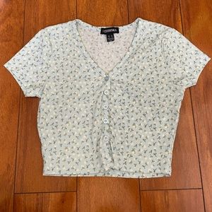 Blue floral top